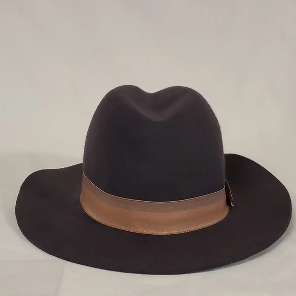 Banana Republic Smoke Grey๐ Short Brim Hat 100% Wool Fall/Winter - Picture 2 of 4